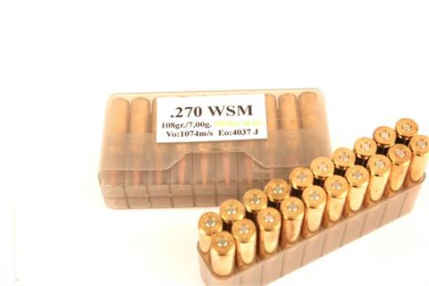 Ammunition bundle lot Möller, .270 WSM, 7 g KJG, frei ab 18