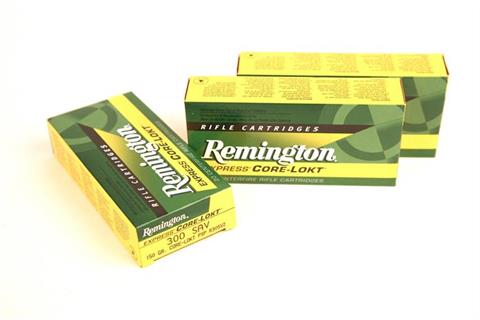 *Rifle cartridges - mixed lot Remington, .300 Savage - possibly to use the components only, § unrestricted