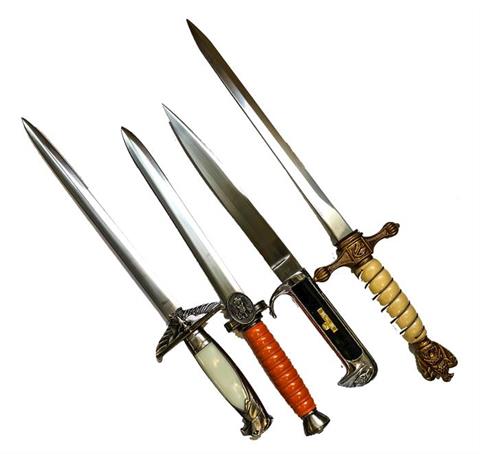 Daggers, historic (replicas), bundle lot of 4 items