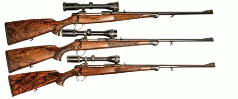 Set of Three bolt action rifles Sako, Josef Just - Ferlach, § C