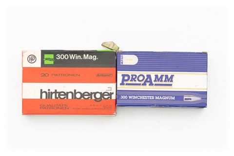 rifle cartridges .300 Win. Mag., PMP & HP – bundle lot, § unrestricted