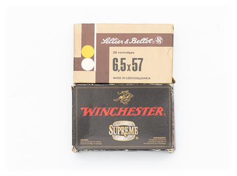 rifle cartridges 6,5 x 57 and 7 x 65, S&B and Winchester, § unrestricted