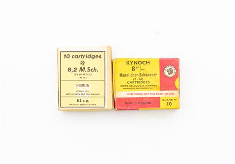 rifle cartridges 8 x 56 MS, PS and Kynoch, § unrestricted