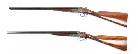Pair of sidelock S/S shotguns, AyA - Eibar 53 XXV, 12/70, #450027 & #445185, § C, +ACC.
