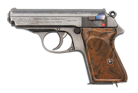Pistol, Walther PPK, manufacture Walther Zella-Mehlis, 7.65 mm Browning, #766488, § B (W 2390-18)