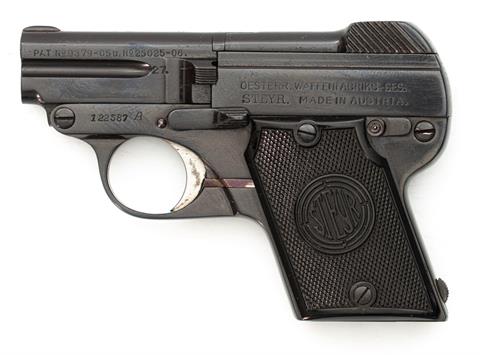 pistol Steyr-Pieper single shot Modell 1909 cal. 6,35 Browning #122587A § B +ACC