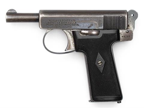 Pistole Webley & Scott   Kal. 7,65 Browning #86051 § B