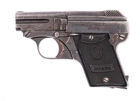 Pistole Steyr-Pieper Kipplauf Mod. 1909 Erstserie Kal. 6,35 Browning #11534A § B (V 30)