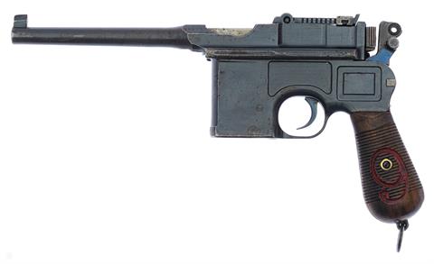 Pistole Mauser C96/16 "Rote 9" mit Anschlagschaft Kal. 9 mm Luger #115775 § B +ACC