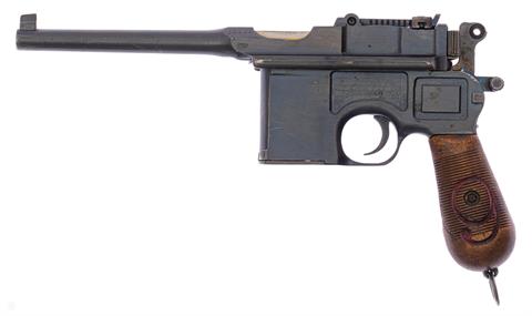 Pistole Mauser C96/16 "Rote 9" mit Anschlagschaft nummerngleich Kal. 9 mm Luger #11322 § B +ACC (V 1)