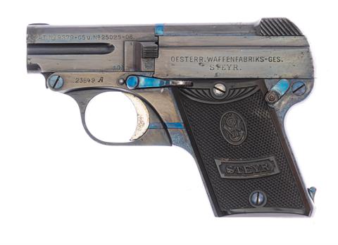 Pistole Steyr Pieper Kipplauf Mod. 1909 Erstserie Kal. 6,35 Browning #23849A § B