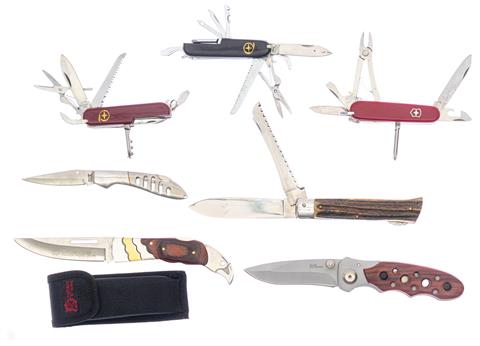 Various folding and pocket knives bundle of 7 pieces