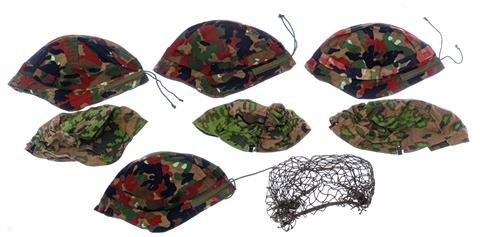 Camouflage helmet covers, mixed lot of 7 pieces