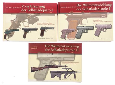 Bücher Konvolut Mötz/Schuy Vom Ursprung der Selbstladepistole Band 1-3