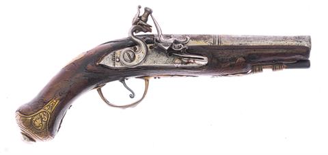 Flintlock travel pistol unknown manufacturer cal. 12 mm #without number § free from 18
