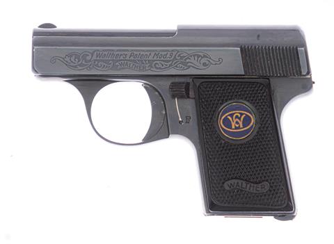 Pistol Walther Mod. 9 Werksgravur  Cal. 6.35 Browning #589542 § B +ACC (S 215381)