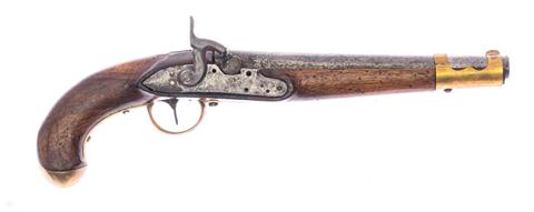 Perkussionierte Steinschloss-Kavalleriepistole M.1798/1828 Kal. 17,5 mm # ohne Nummer § frei ab 18